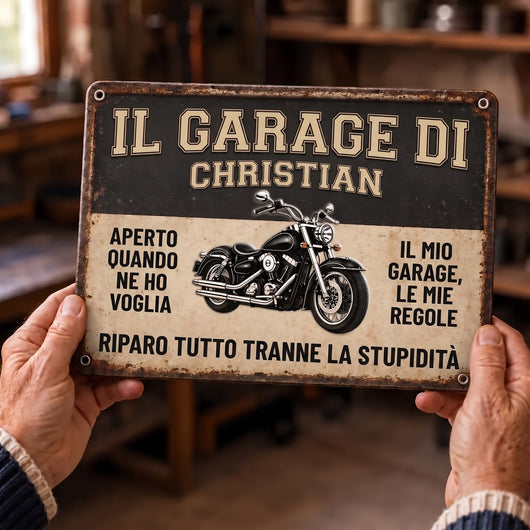 Il Mio Garage™ - Targa da garage personalizzata Nonno