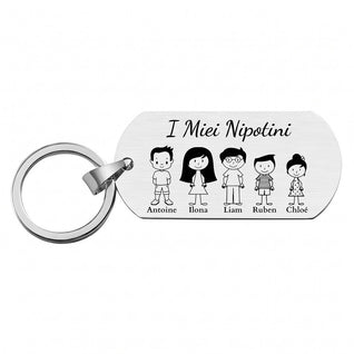 I Miei Nipotini™ – Portachiavi di famiglia personalizzato