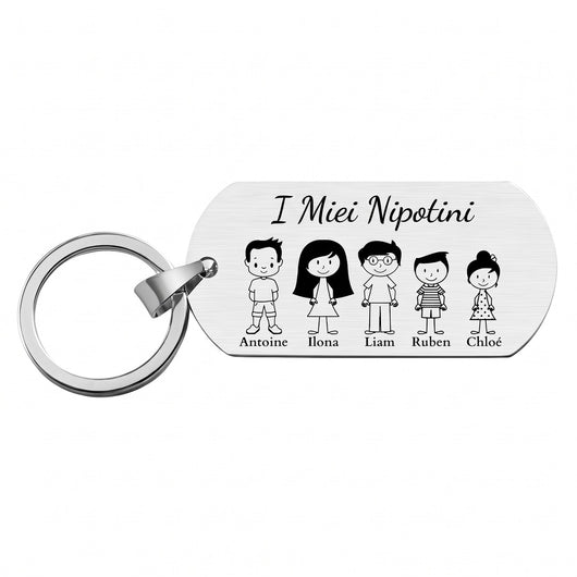 Portachiavi di famiglia personalizzato I Miei Nipotini™