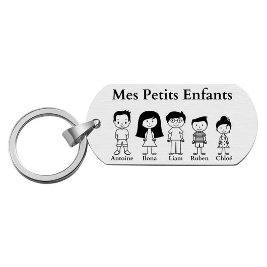 Portachiavi di famiglia personalizzato I Miei Nipotini™