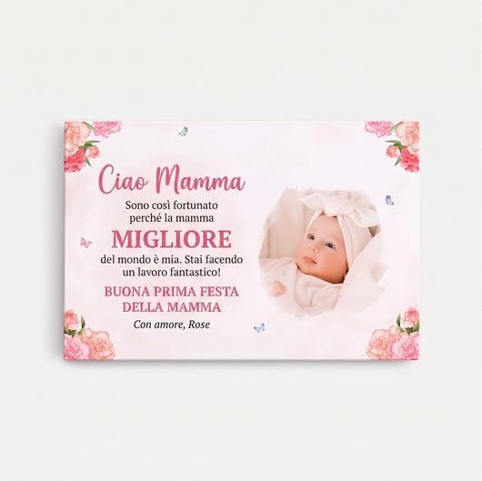 Ciao Mamma™ – tela personalizzata con foto e nome per la mamma