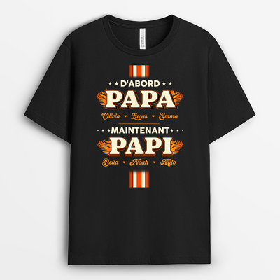 T-shirt personalizzata con nomi per papà e nonno