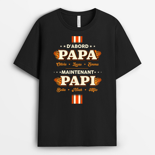 T-shirt personalizzata con nomi per papà e nonno