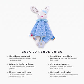 Coccolino™ – Peluche animale personalizzato per neonato