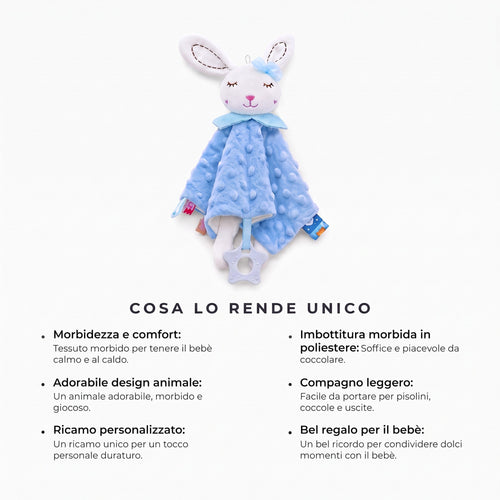 Coccolino™ – Peluche animale personalizzato per neonato
