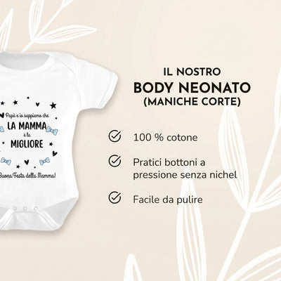Body neonato personalizzato per la mamma