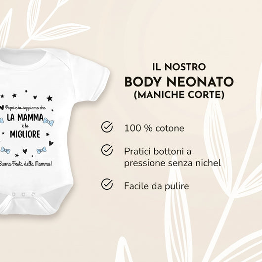 Body neonato personalizzato per la mamma