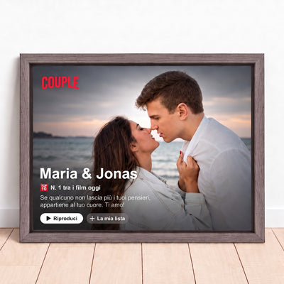 Tela personalizzata Noi Due™ con foto di coppia in stile copertina di serie