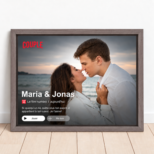 Tela personalizzata Noi Due™ con foto di coppia in stile copertina di serie
