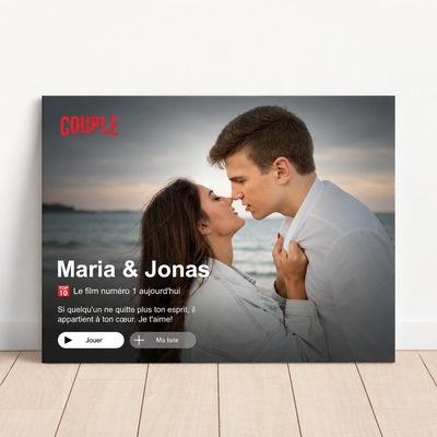 Tela personalizzata Noi Due™ con foto di coppia in stile copertina di serie
