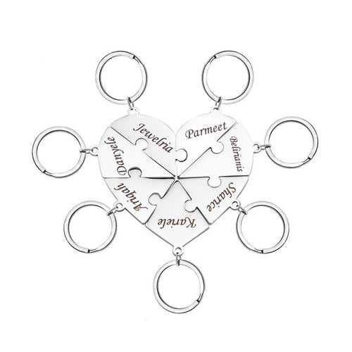 FamilyPuzzle™ – Portachiavi puzzle a cuore personalizzati
