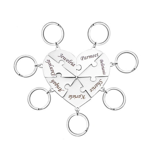 FamilyPuzzle™ – Portachiavi puzzle a cuore personalizzati