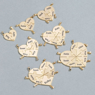 FamilyPuzzle™ – Portachiavi puzzle a cuore personalizzati