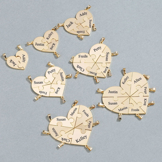 FamilyPuzzle™ – Portachiavi puzzle a cuore personalizzati