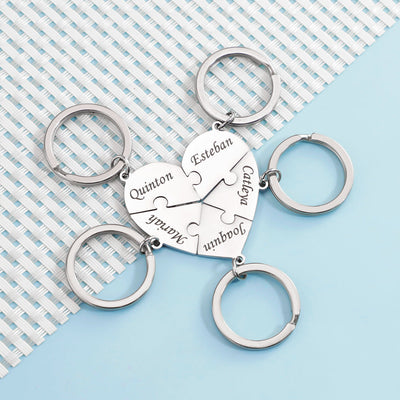 FamilyPuzzle™ – Portachiavi puzzle a cuore personalizzati