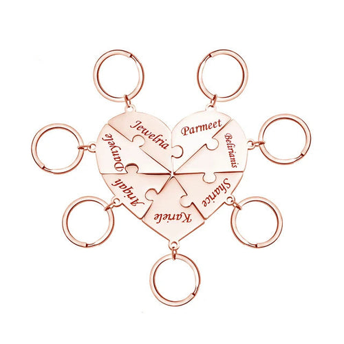 FamilyPuzzle™ – Portachiavi puzzle a cuore personalizzati