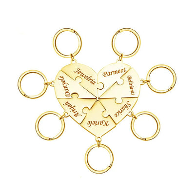 FamilyPuzzle™ – Portachiavi puzzle a cuore personalizzati
