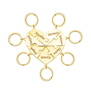 FamilyPuzzle™ – Portachiavi puzzle a cuore personalizzati