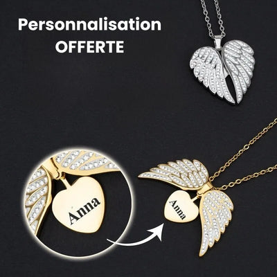 Collana angioletto con cuore inciso personalizzato