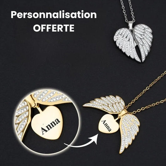 Collana angioletto con cuore inciso personalizzato