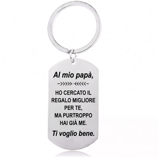 Portachiavi personalizzato Al Mio Papà™ inciso per il papà