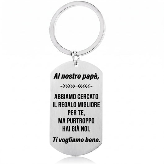 Portachiavi personalizzato Al Mio Papà™ inciso per il papà