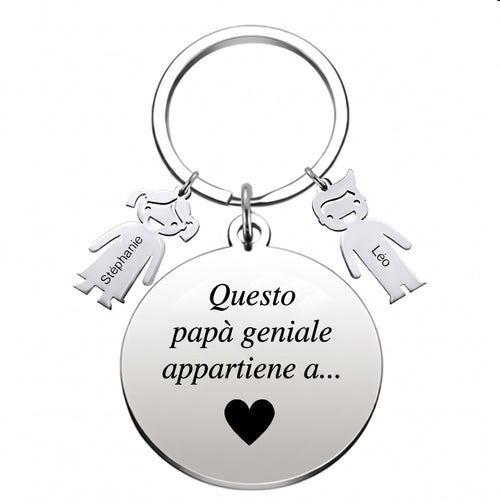 Papà Geniale™ – Portachiavi personalizzato per papà