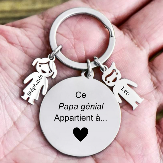 Portachiavi personalizzato per papà con i nomi dei figli