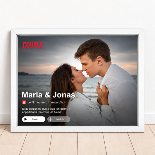 Tela personalizzata Noi Due™ con foto di coppia in stile copertina di serie