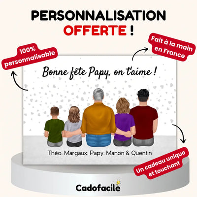 Con il Nonno™ – poster di famiglia personalizzato con i nomi dei nipoti