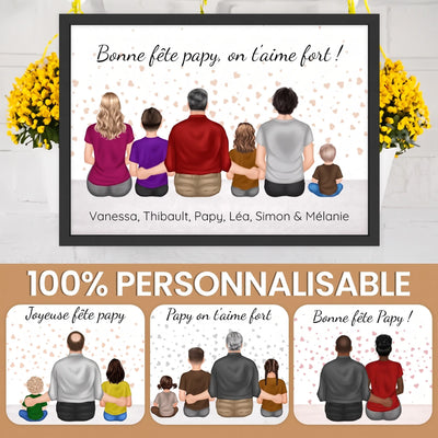 Con il Nonno™ – poster di famiglia personalizzato con i nomi dei nipoti