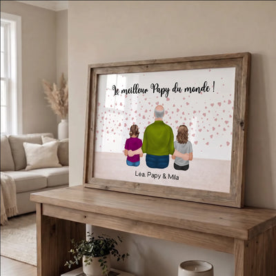 Con il Nonno™ – poster di famiglia personalizzato con i nomi dei nipoti