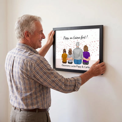 Con il Nonno™ – poster di famiglia personalizzato con i nomi dei nipoti
