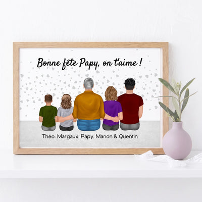 Con il Nonno™ – poster di famiglia personalizzato con i nomi dei nipoti
