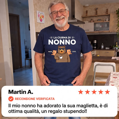 T-shirt Nonno Orso personalizzata con i nomi dei nipoti