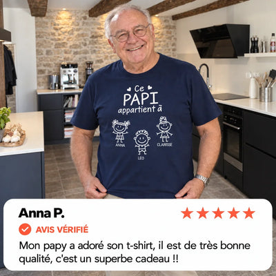 T-shirt personalizzata per il nonno con i nomi dei nipoti