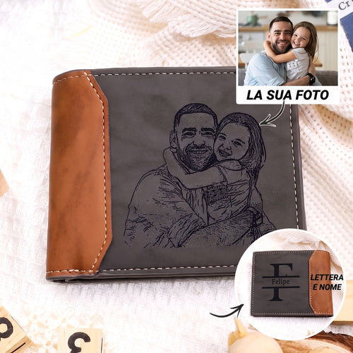 Papà del Cuore™ – Portafoglio in pelle personalizzato per papà
