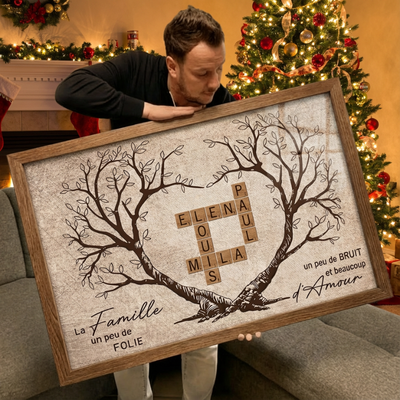 Tela cruciverba con nomi della famiglia personalizzati
