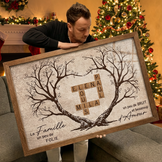Tela cruciverba con nomi della famiglia personalizzati
