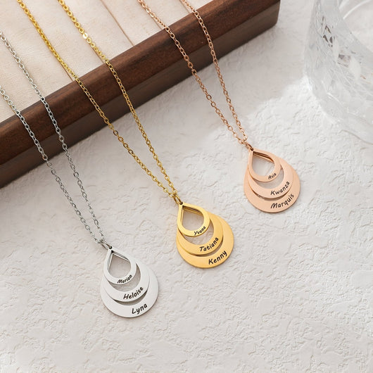 Collana Gocce Eterne™ personalizzata con nomi incisi