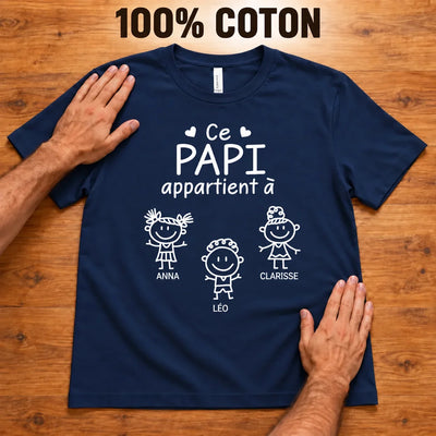 T-shirt personalizzata per il nonno con i nomi dei nipoti