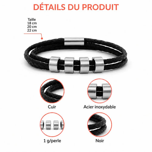 I Miei™ – Bracciale in pelle personalizzato