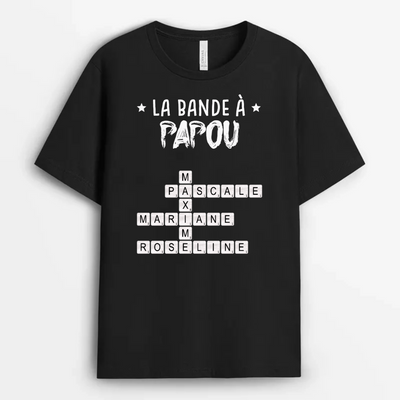 T-shirt personalizzata Cruciverba™ per il nonno con i nomi dei nipotini