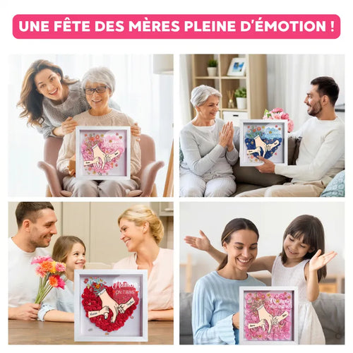 Con la Mamma™ - Cornice famiglia fiorita personalizzata