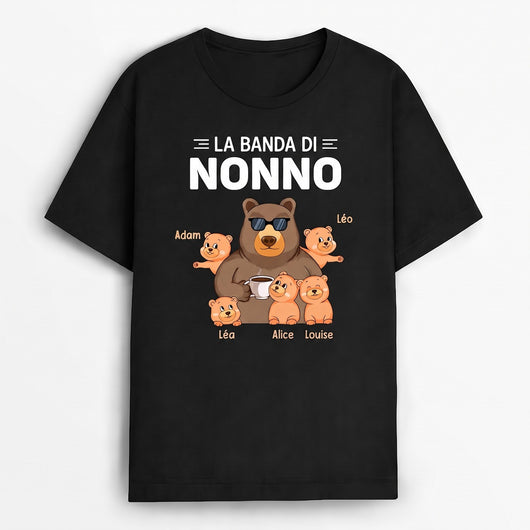 T-shirt Nonno Orso personalizzata con i nomi dei nipoti