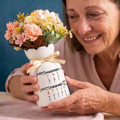 Prima di Tutto Mamma™ – vaso in ceramica personalizzato con i nomi della famiglia
