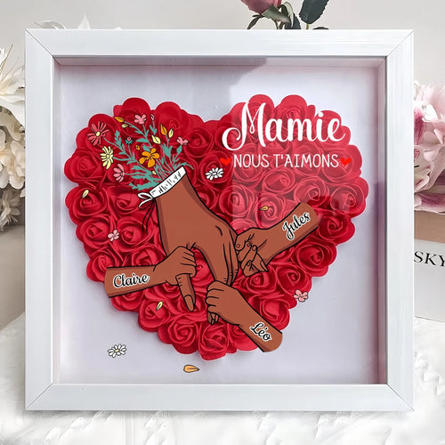 Con la Mamma™ - Cornice famiglia fiorita personalizzata