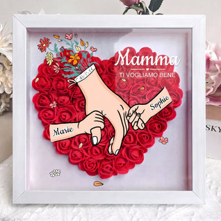 Con la Mamma™ - Cornice famiglia fiorita personalizzata