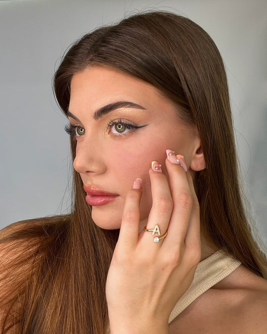 Anello regolabile personalizzato con iniziale