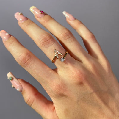 Anello regolabile personalizzato con iniziale